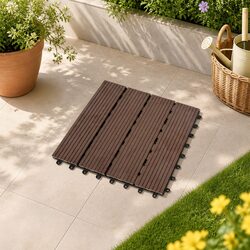 Durable Interlocking Plastic Deck Tiles for Outdoors 30cm