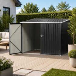 Durable Black Garden Shed for Outdoor Storage 2.06x1.96M