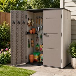 Sturdy Garden Storage Shed with Double Hinge Lockable Doors