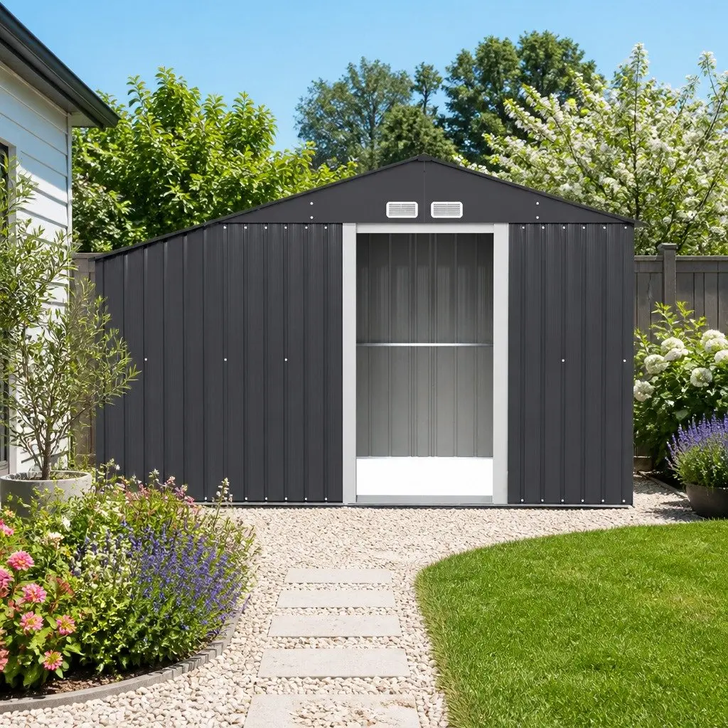 Outdoor Garden Shed 3.22x1.96M Grey
