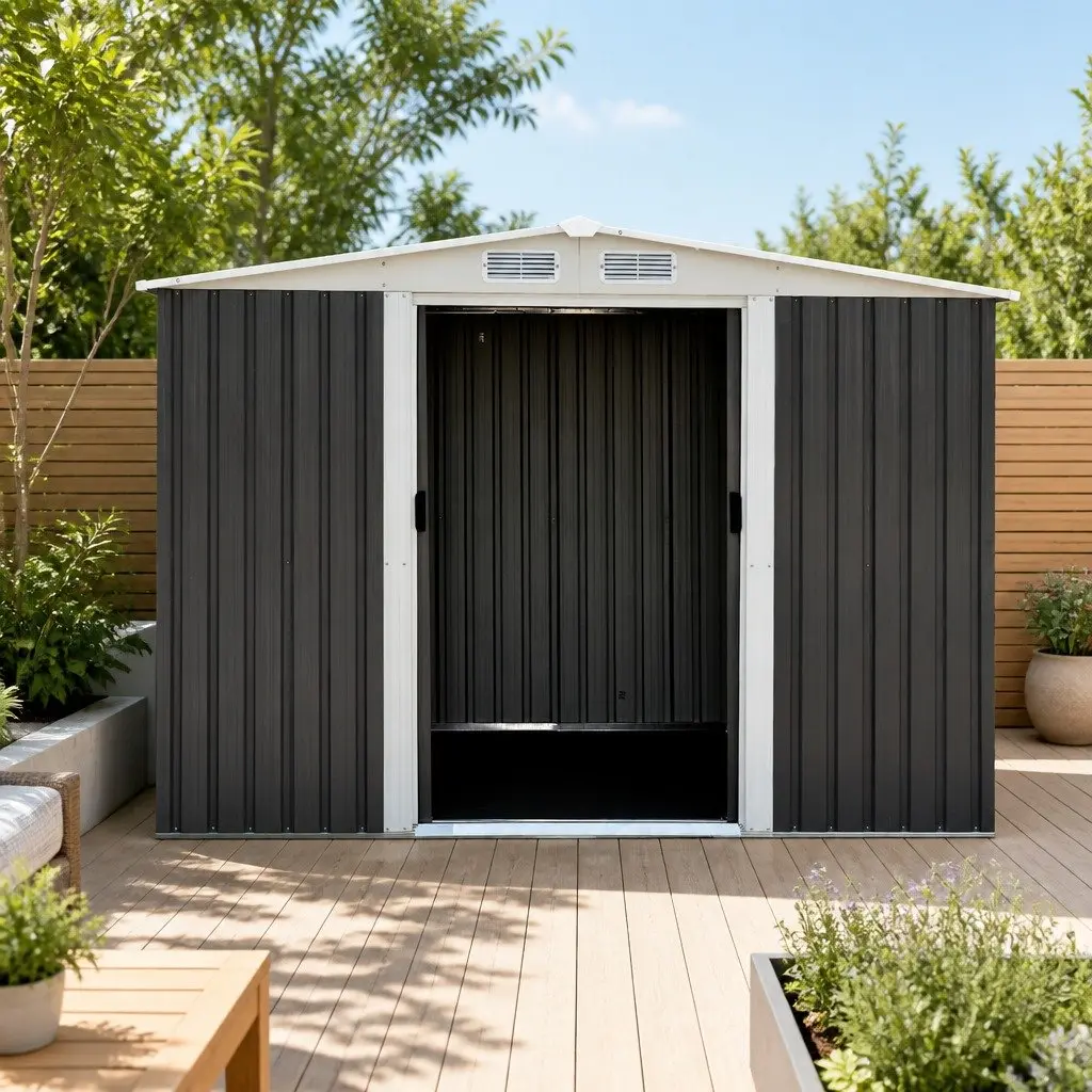 Metal Garden Shed 2.58 x 2.07M with Sliding Doors