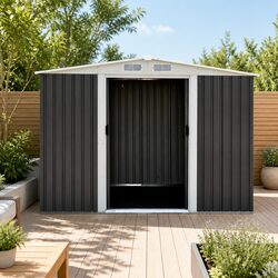 Durable Metal Garden Shed 2.58 x 2.07M with Sliding Doors