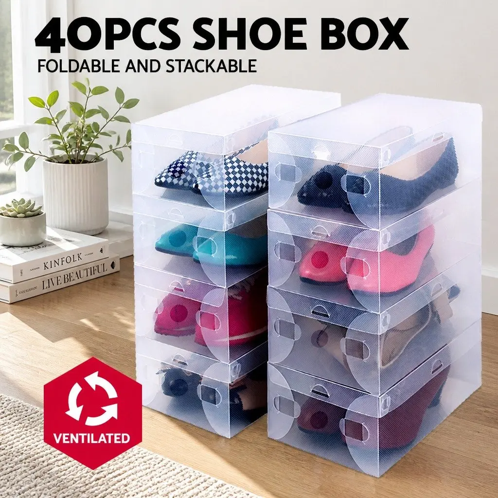 Clear Shoe Storage 40 Piece Organizer Set