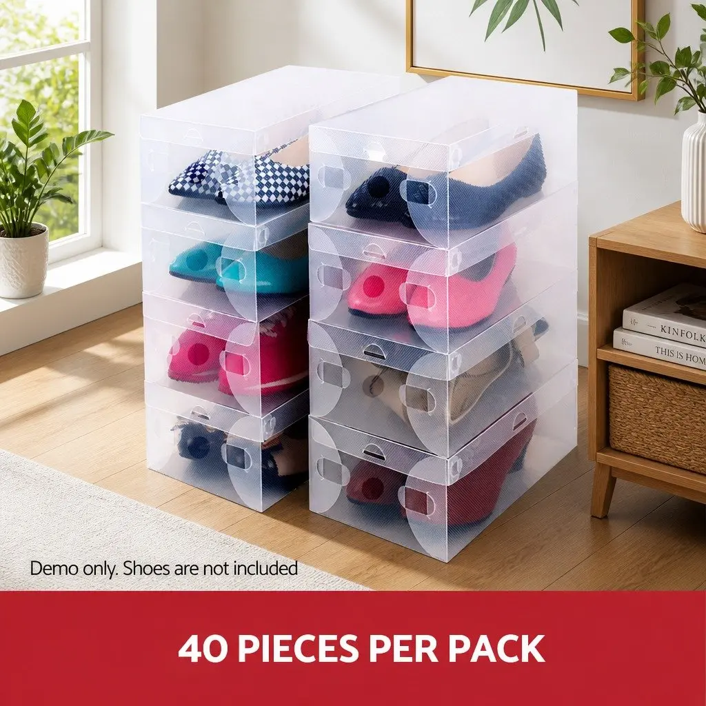 Clear Shoe Storage 40 Piece Organizer Set