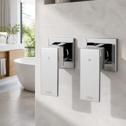 Premium Wall Mounted Shower Taps in Chrome Brass
