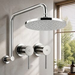 9-Inch Silver Overhead Rain Shower Head with Combo Options
