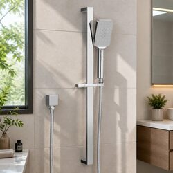 Handheld Shower Head 3.1 inch High Pressure Silver Spray Showerhead Adjustable
