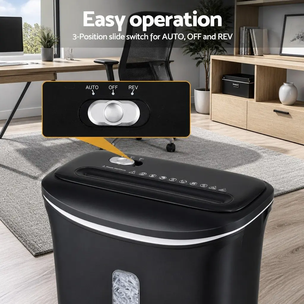 12L Cross-Cut Paper Shredder for 8 Sheets