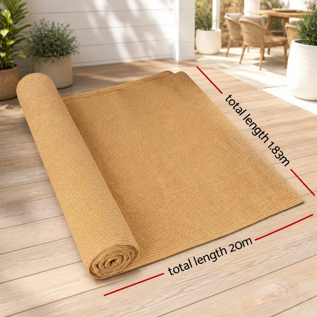 Shade Cloth Roll 50% UV-Stabilised Heavy Duty Beige 1.83m x 20m Garden Outdoor
