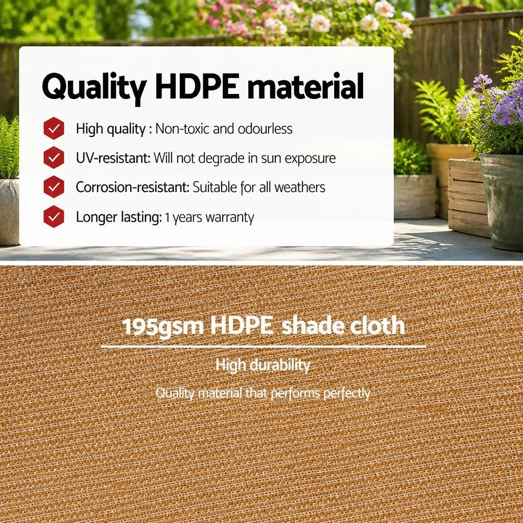 Shade Cloth Roll UV-Stabilised HPDE 1.83m x 20m Heavy Duty 90% Shade Block Beige