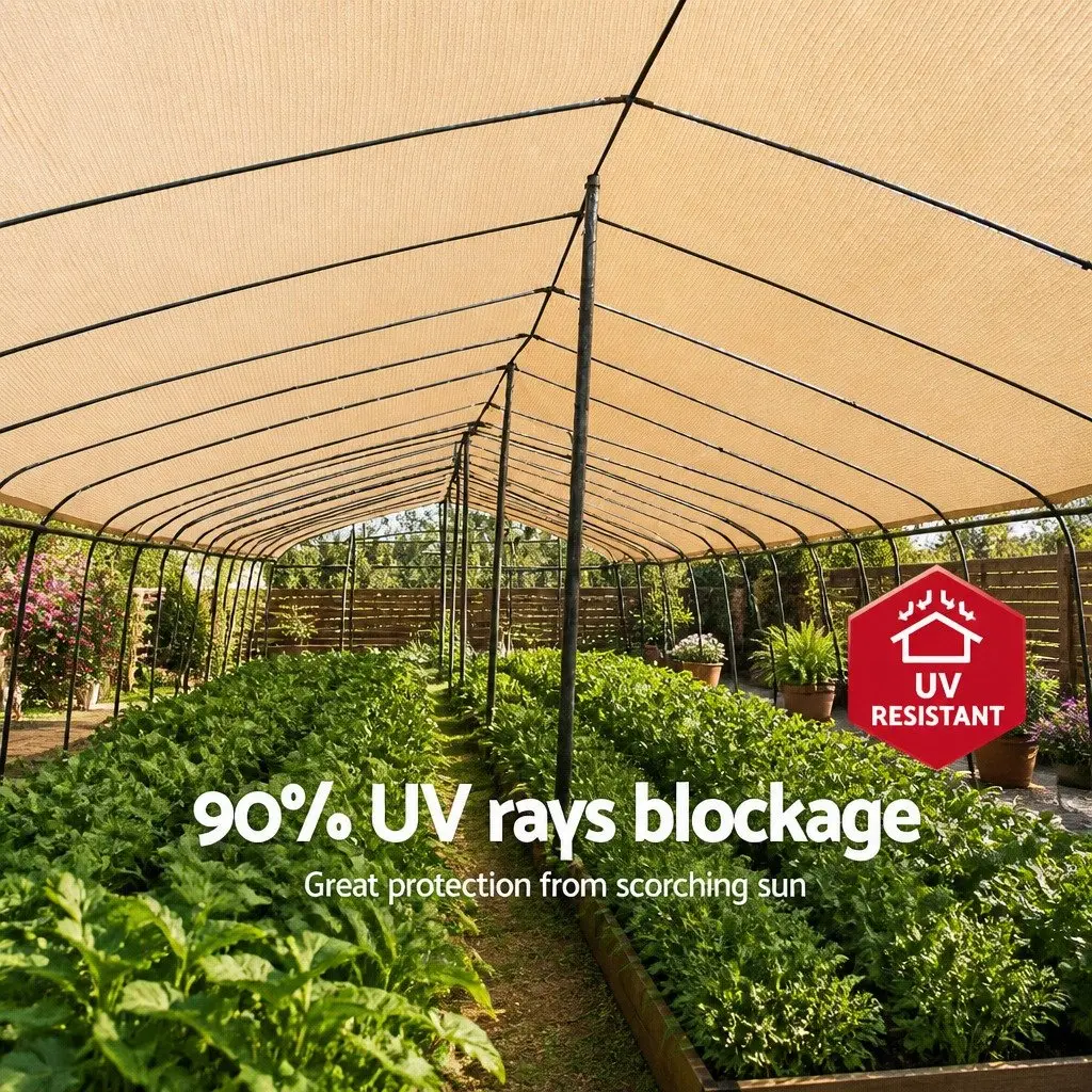 Shade Cloth Roll UV-Stabilised HPDE 1.83m x 20m Heavy Duty 90% Shade Block Beige