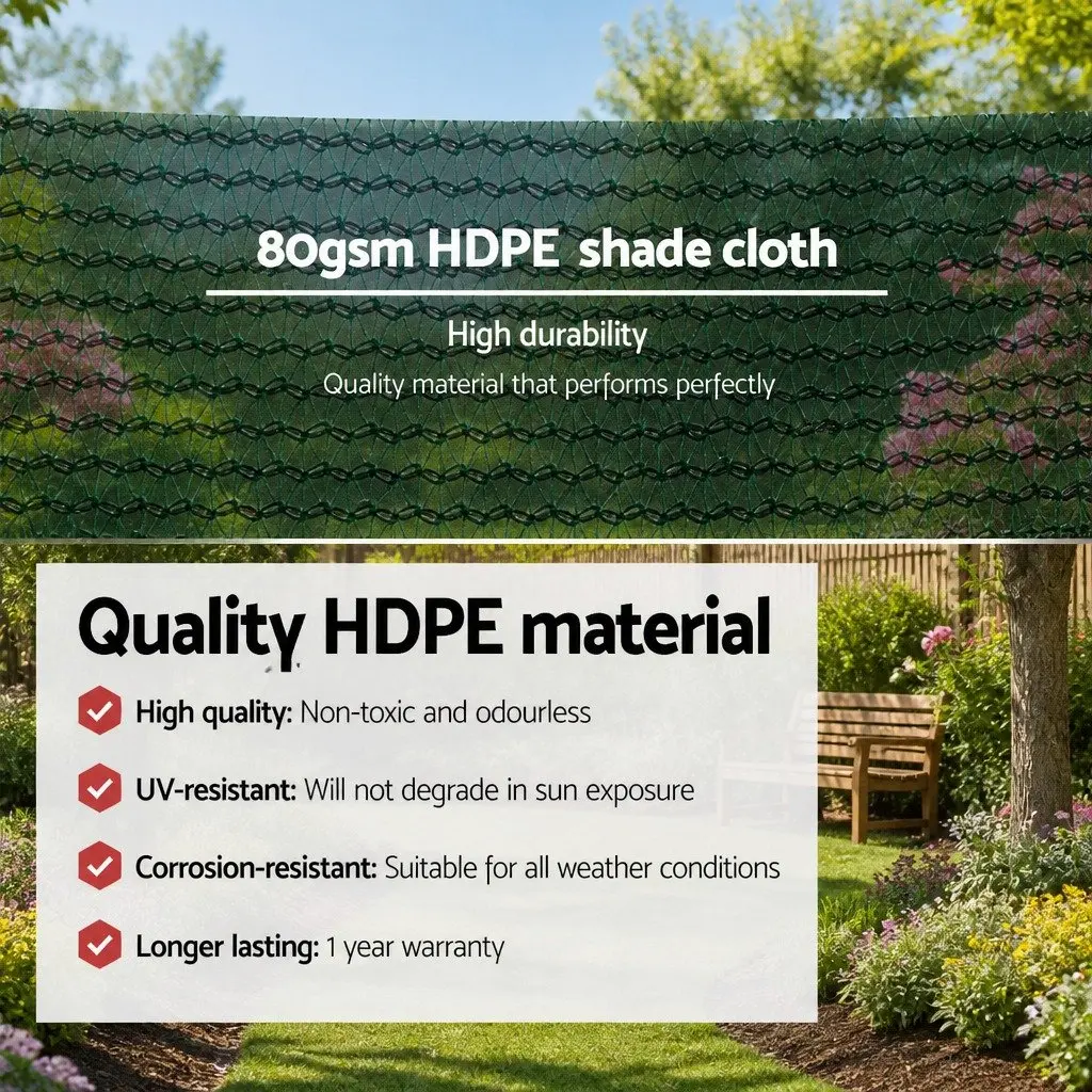 Shade Cloth UV Stabilized HPDE 1.83m x 20m Green Heavy Duty Garden Greenhouse