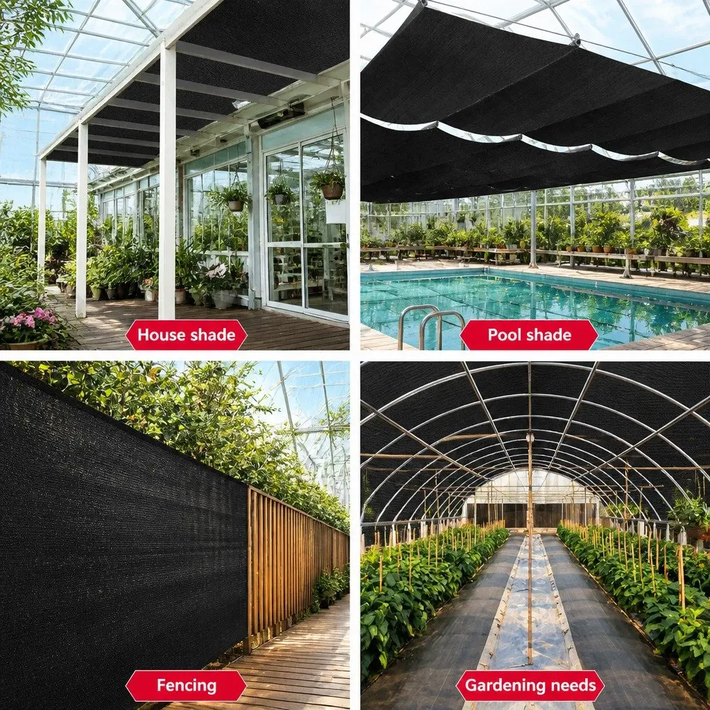 Shade Cloth UV Stabilised HPDE 1.83m x 50m Heavy Duty Black Knitted Fabric