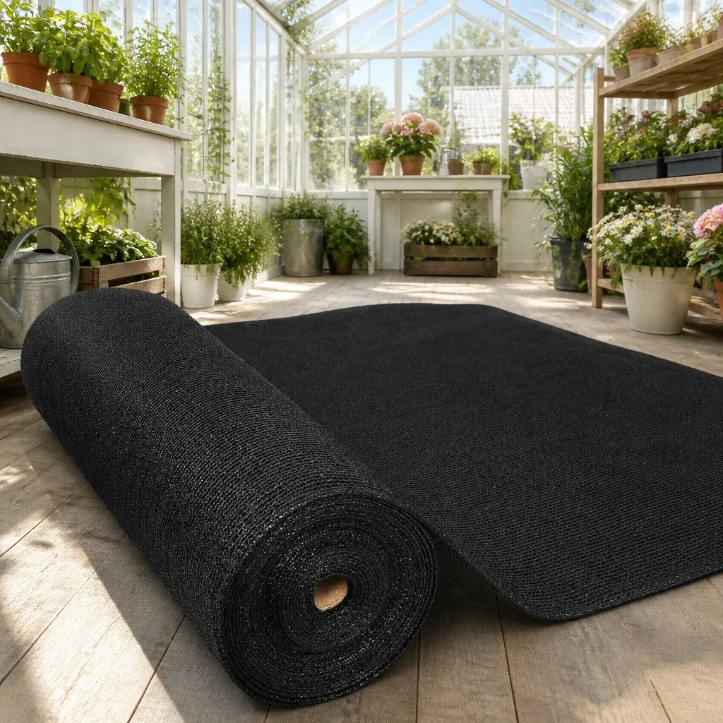 Shade Cloth UV Stabilised HPDE 1.83m x 50m Heavy Duty Black Knitted Fabric