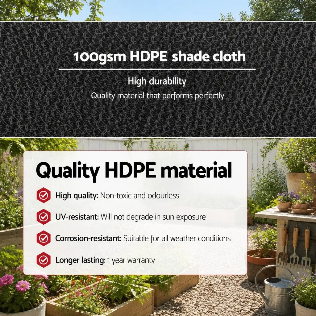 Shade Cloth 50% UV Block 3.66m x 10m Roll White Heavy Duty Garden Greenhouse