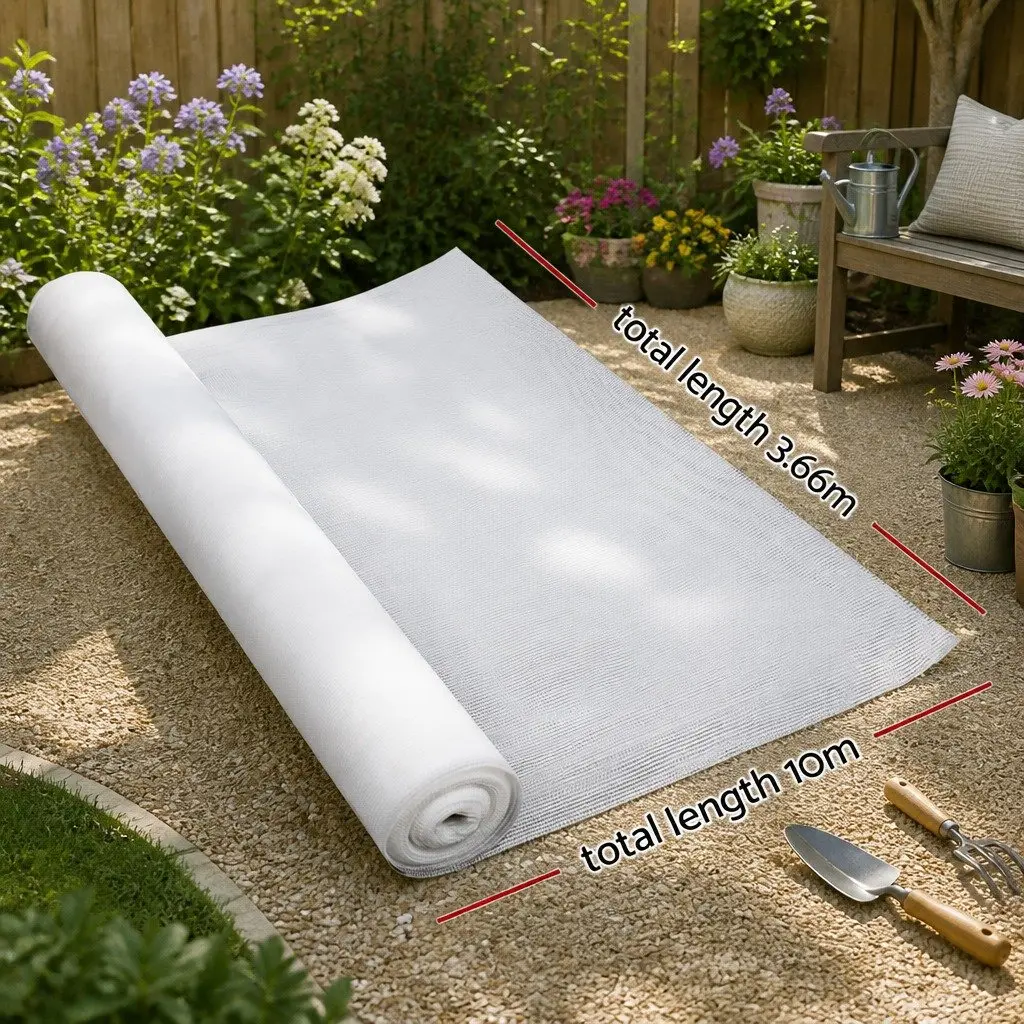 Shade Cloth UV Stabilized HPDE 3.66x10m White Knitted Fabric 30% Shade Block