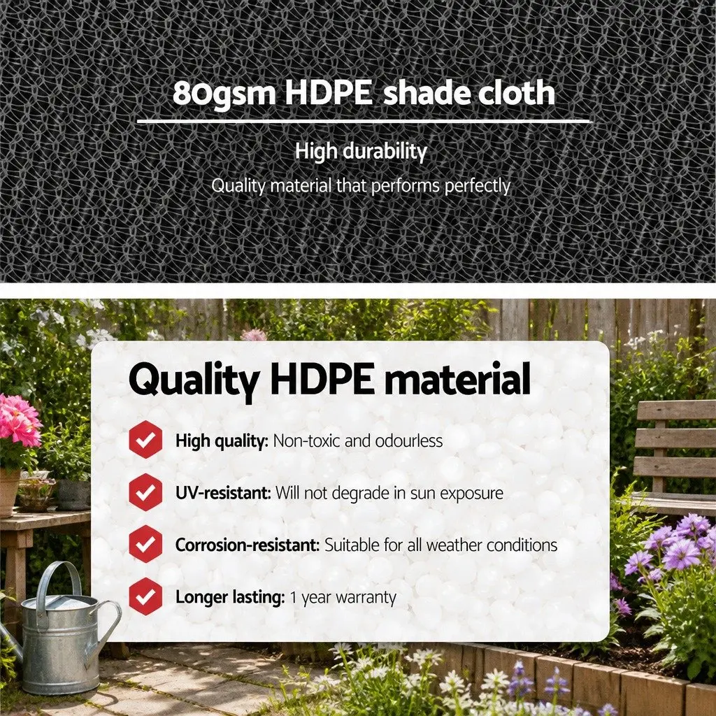 Shade Cloth UV Stabilized HPDE 3.66x10m White Knitted Fabric 30% Shade Block