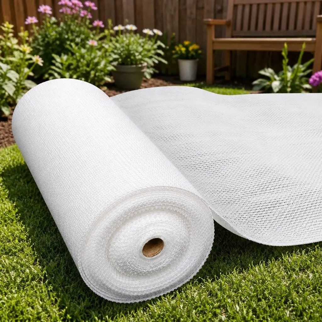 Shade Cloth UV Stabilized HPDE 3.66x10m White Knitted Fabric 30% Shade Block