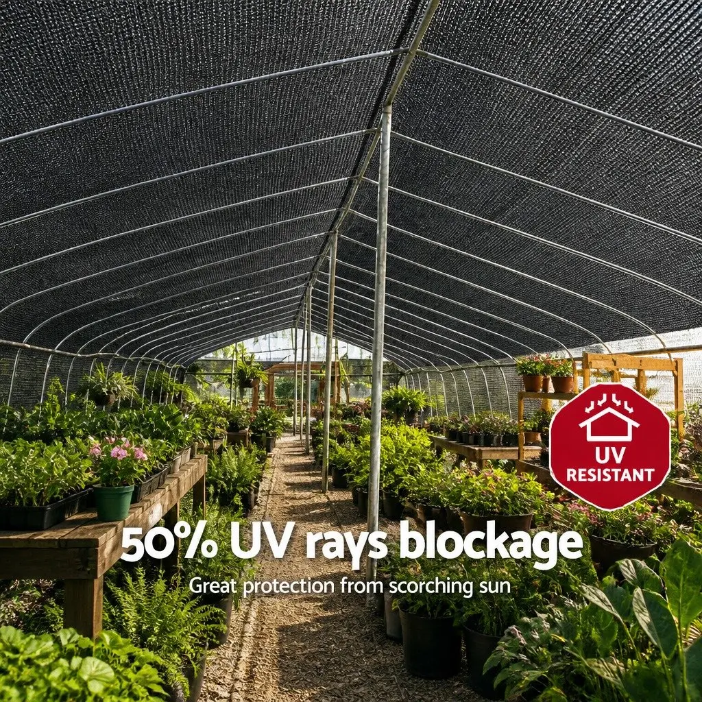 Shade Cloth UV Stabilised HPDE 3.66x20m Heavy Duty Black Knitted Fabric