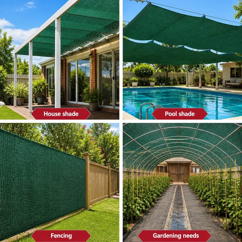 Shade Cloth UV-Stabilised HPDE 3.66m x 20m Green Garden Shading