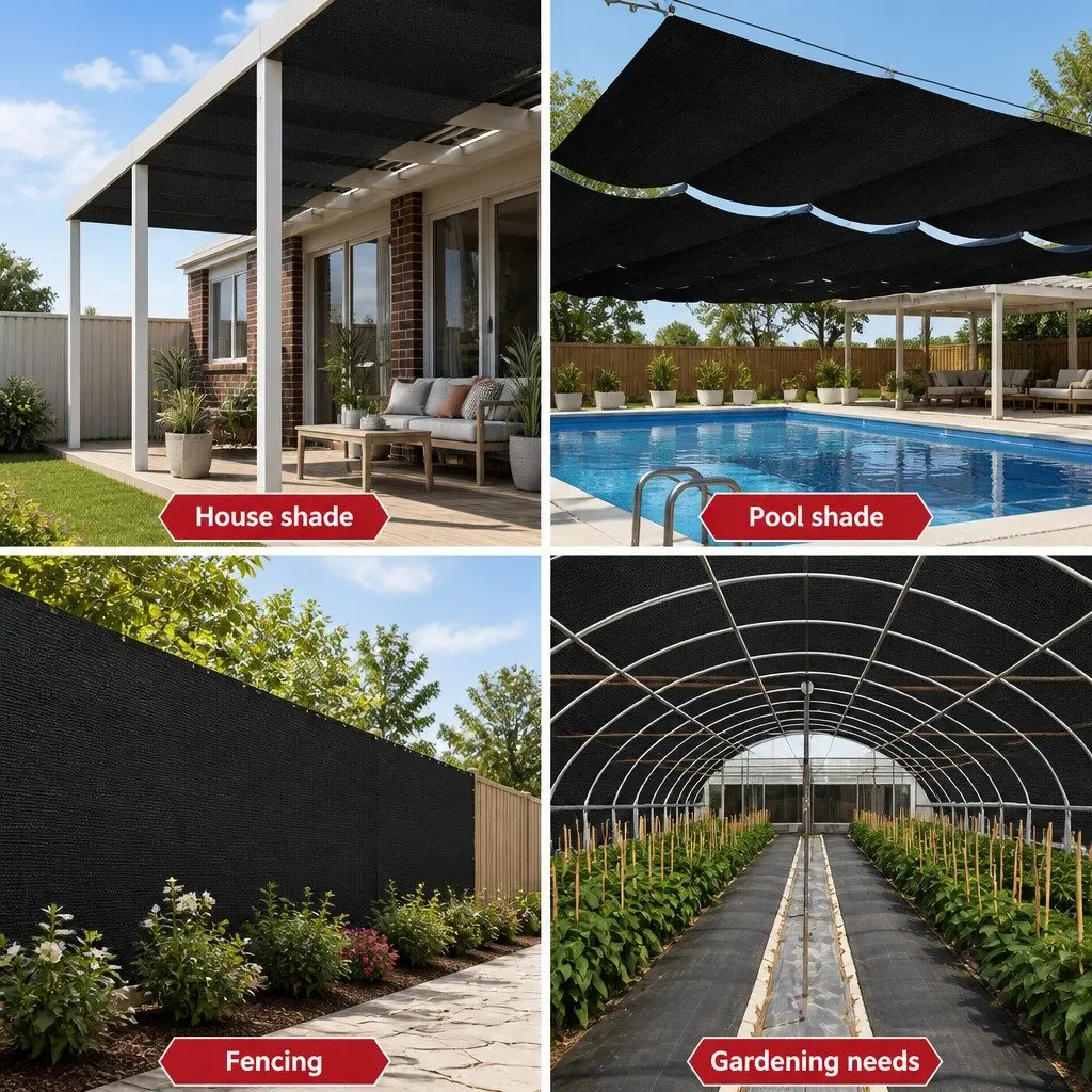 Black Shade Cloth Roll 3.66x20m with 90% Shade