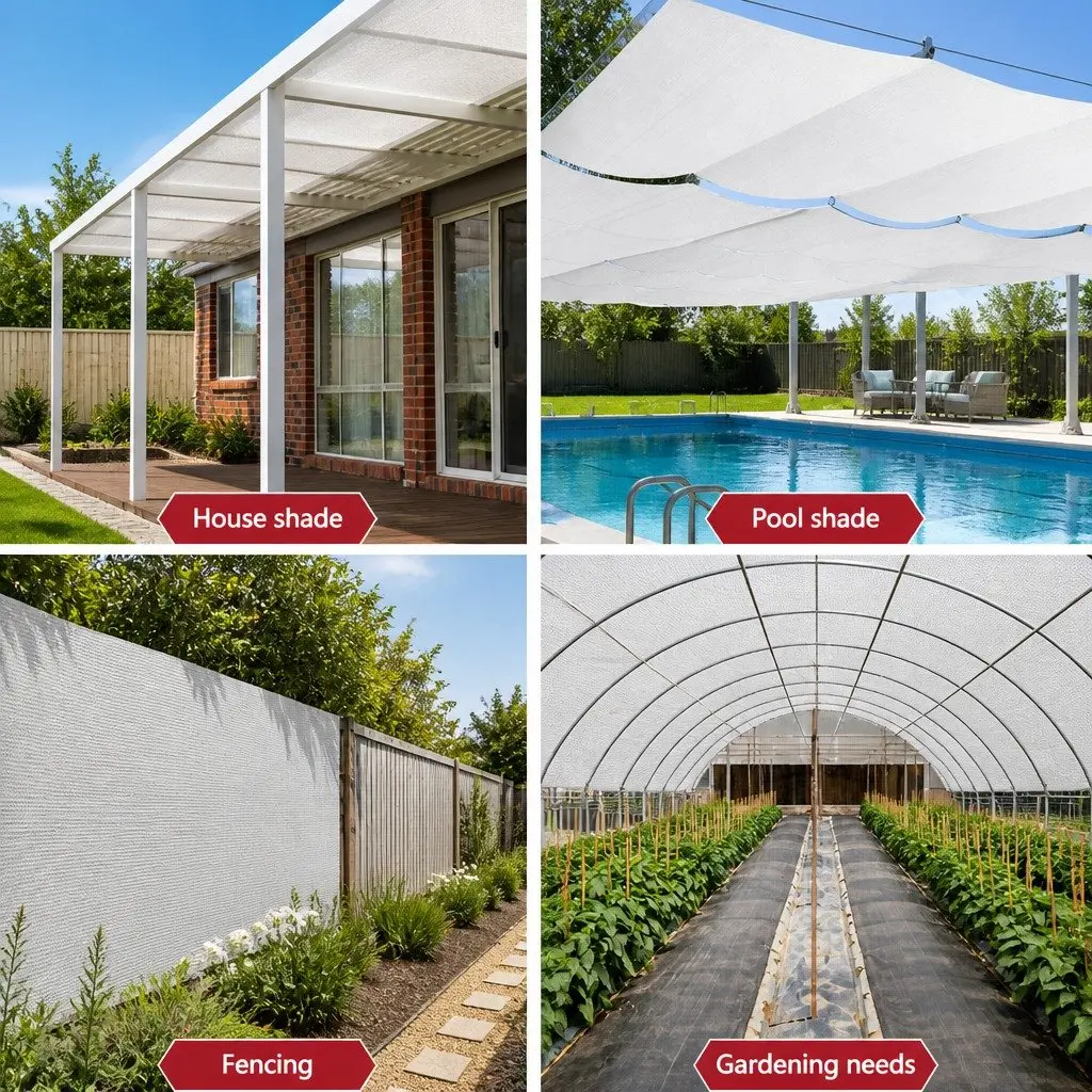 Shade Cloth UV Stabilized HPDE 3.66m x 30m Heavy Duty White 50% Block for Greenhouse Garden
