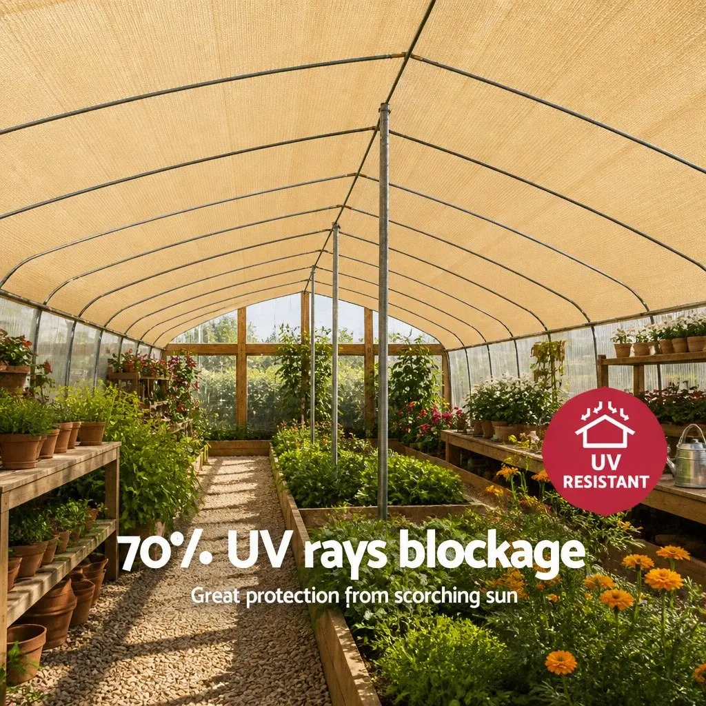 Shade Cloth 70% UV Block 3.66m x 30m Roll Heavy Duty Beige Shadecloth