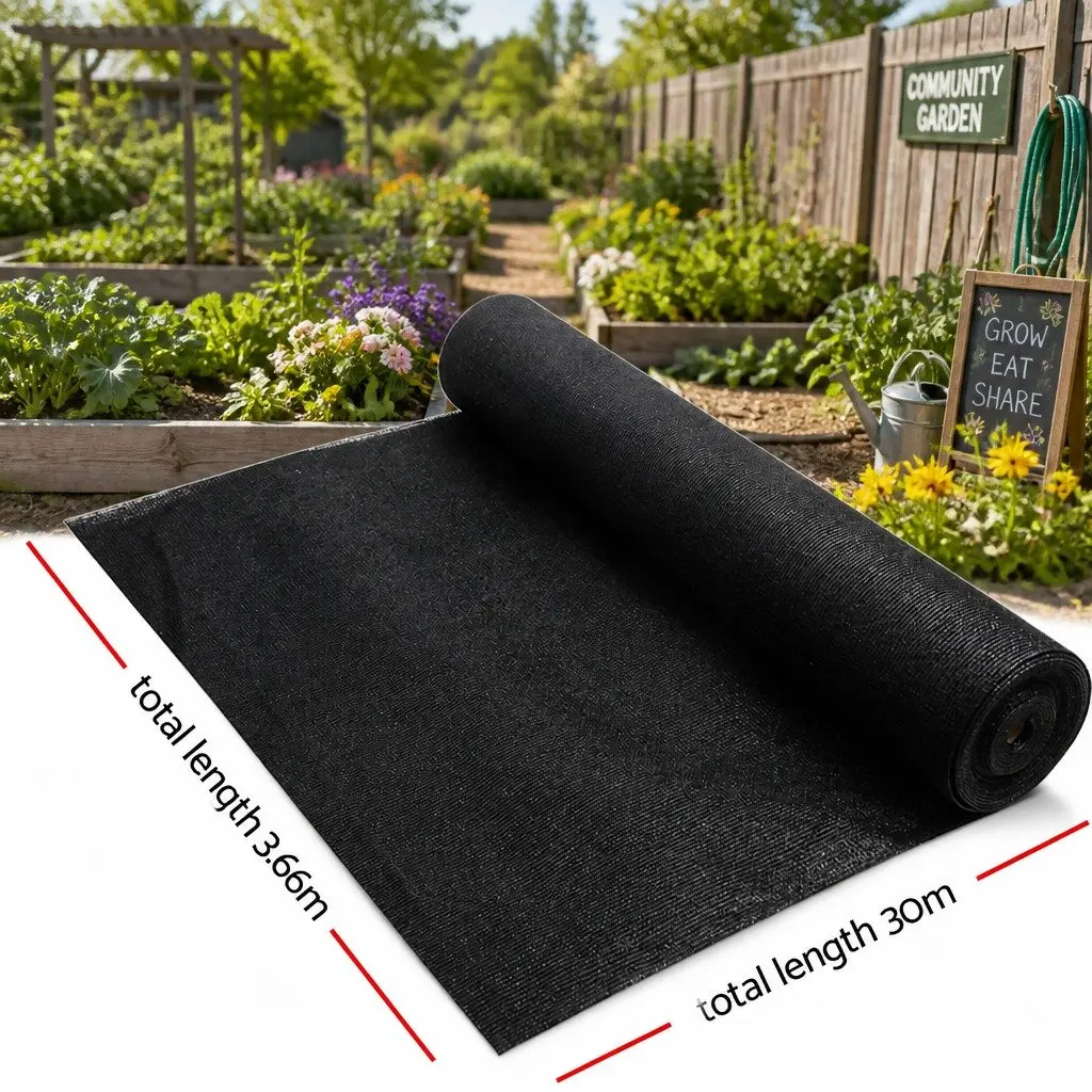 Heavy Duty Black Shade Cloth 70% UV Block 3.66x30m