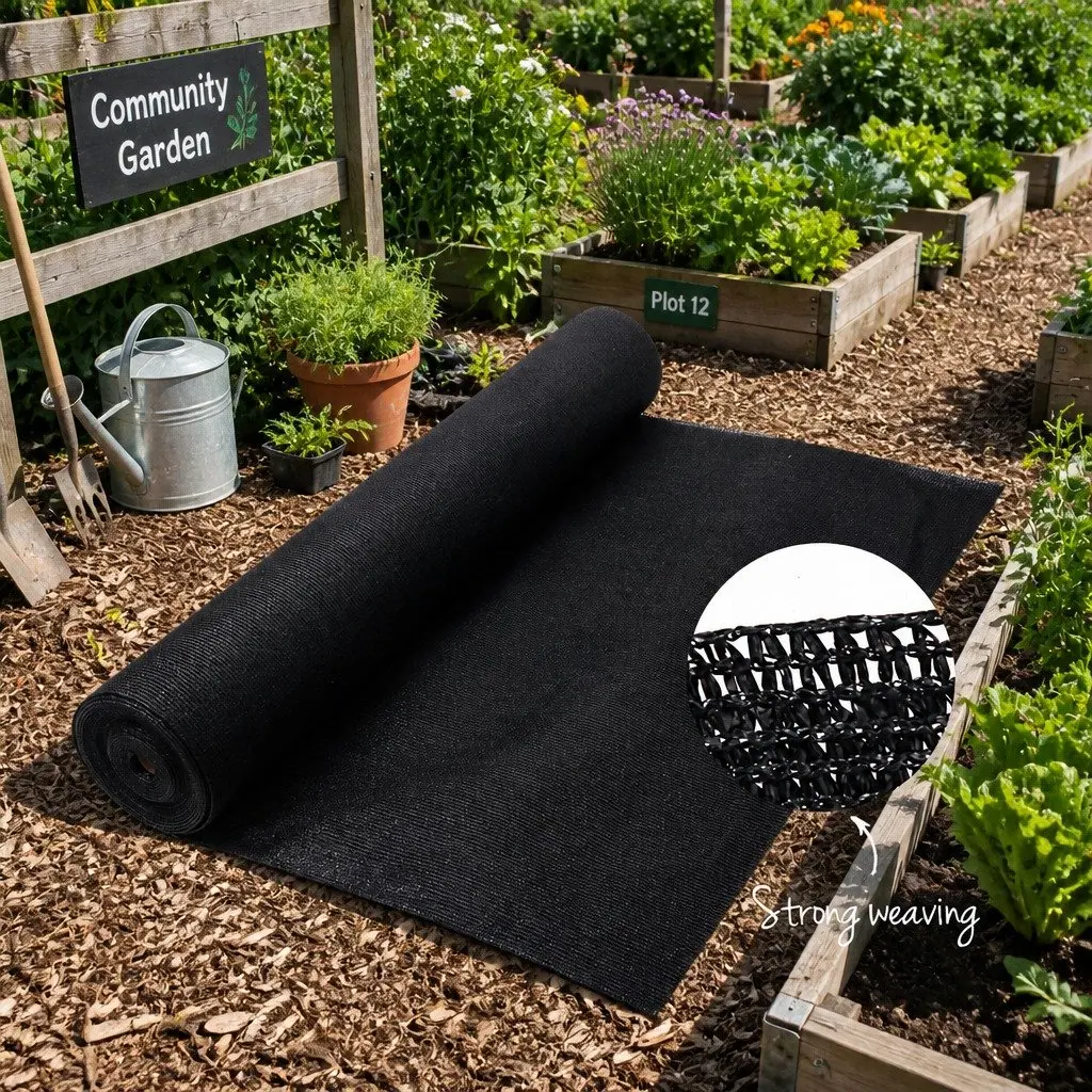 Heavy Duty Black Shade Cloth 70% UV Block 3.66x30m