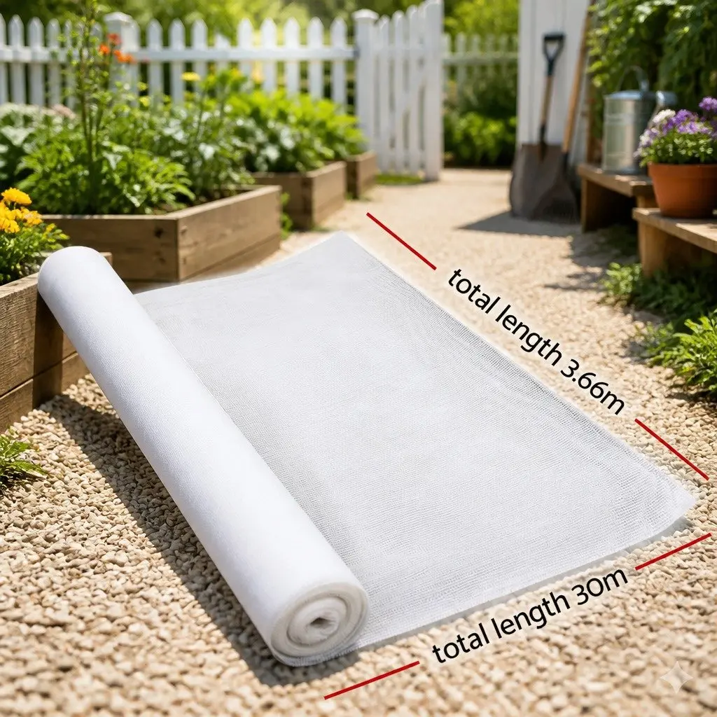 Shade Cloth UV Stabilized HPDE 3.66m x 30m White Heavy Duty Knitted Fabric Roll