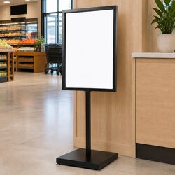 High-Quality Double-Sided Pedestal Sign Holder 65x90x166cm