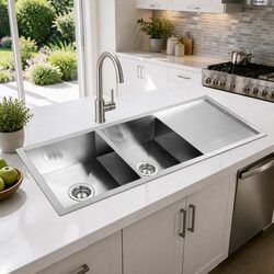 Heavy-Duty Double Bowl Stainless Steel Sink 111cm