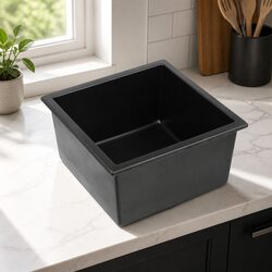 Durable Black Granite Composite Kitchen Sink 45x45cm