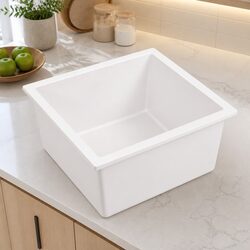 Durable White Granite Composite Kitchen Sink 45x45cm