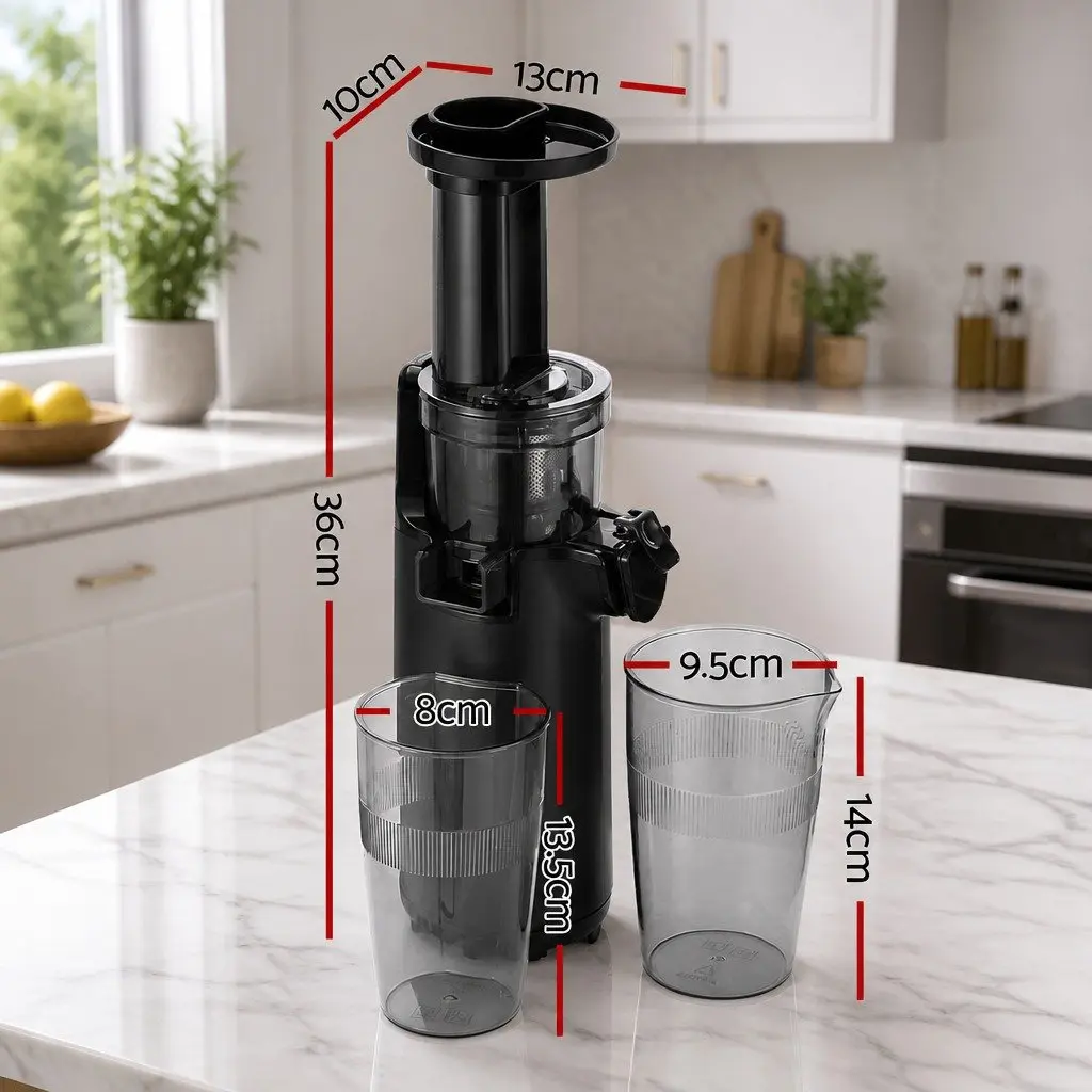 Black Cold Press Slow Juicer with 130W Power