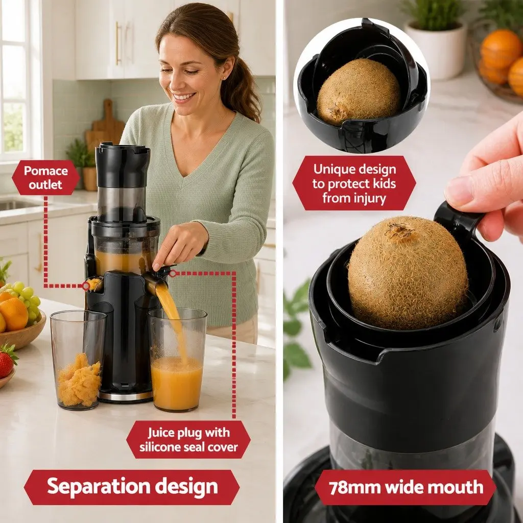 Slow Juicer with Low-Speed Masticating Auger