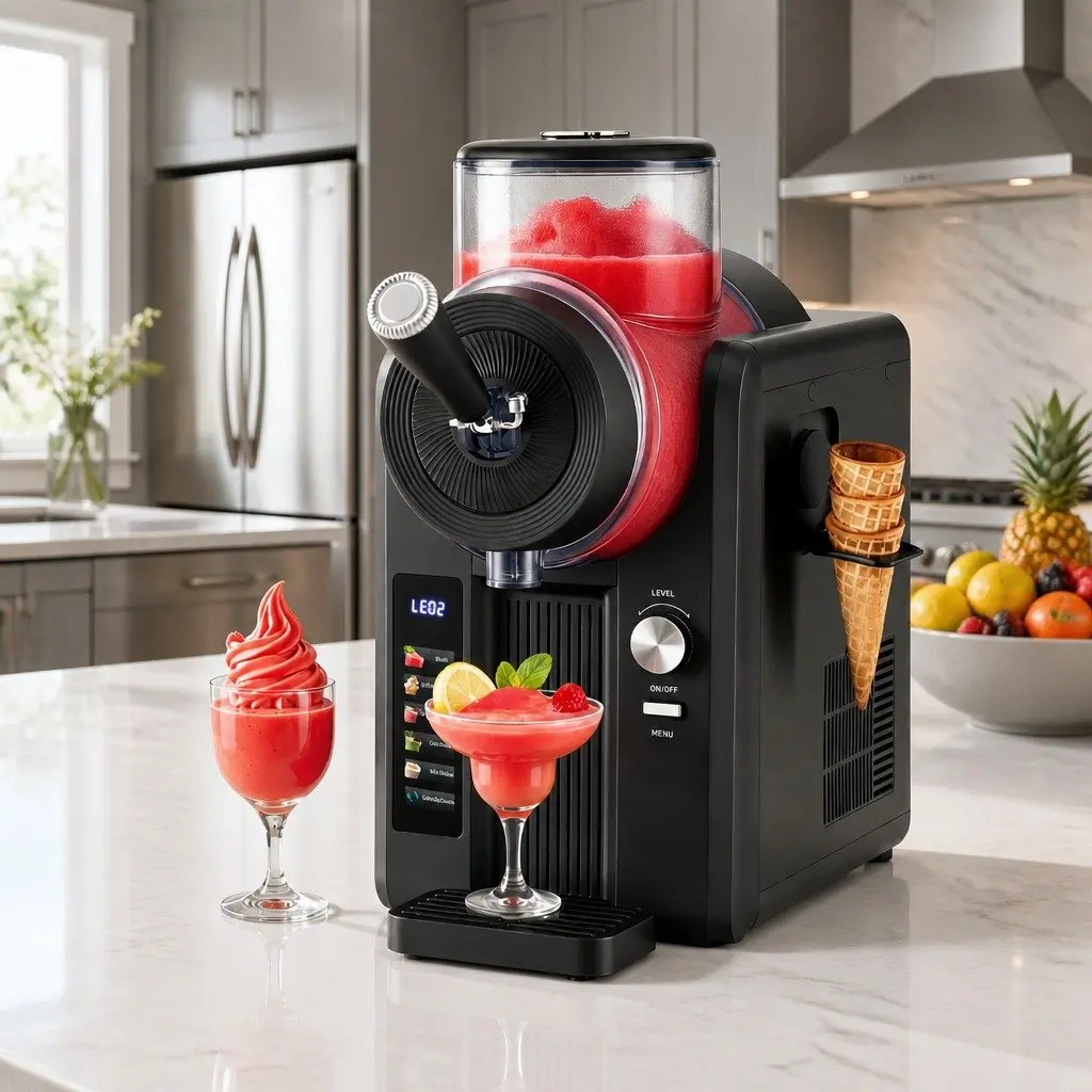 Slushie Machine Ice Cream Maker Plastic 2L Black