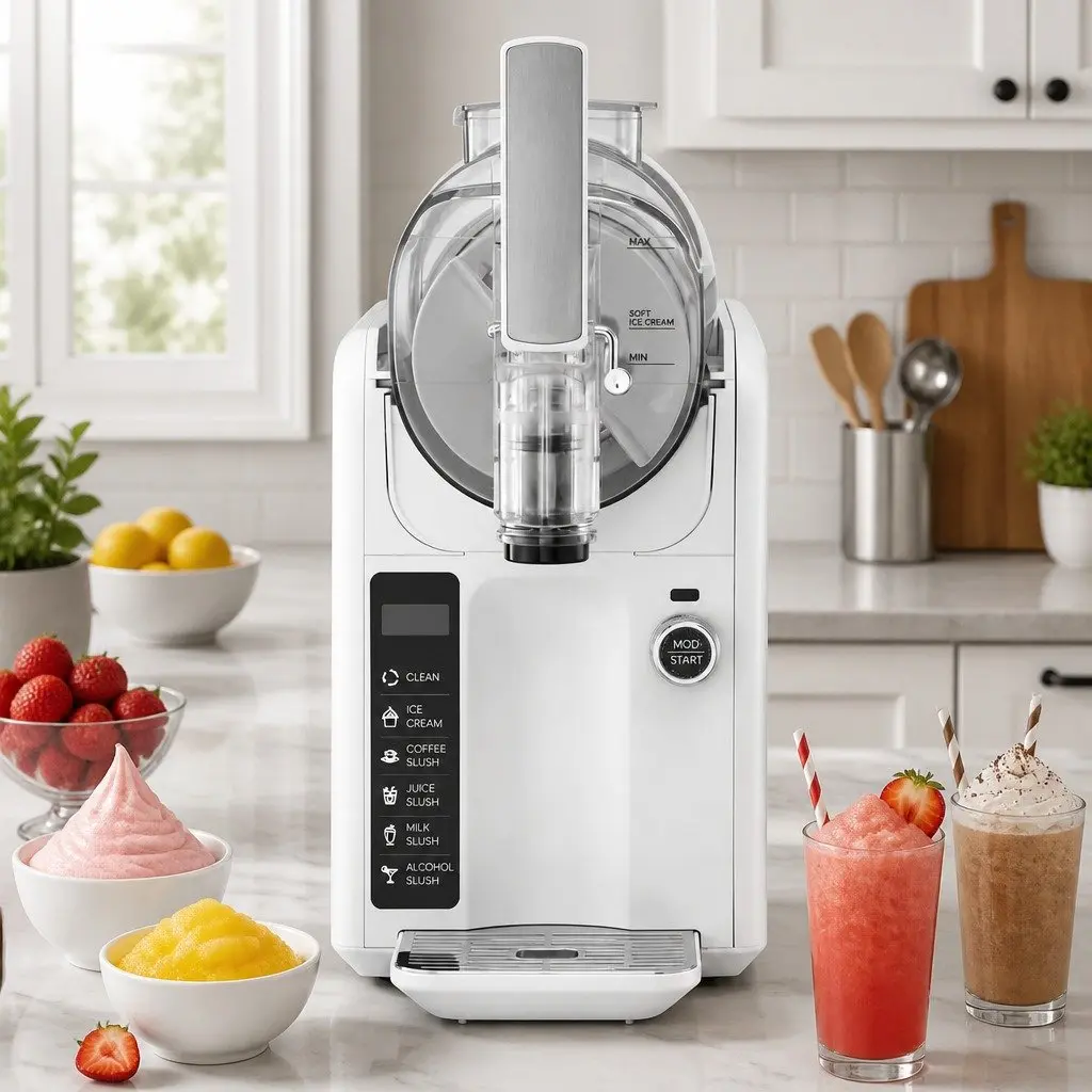 Slushie Machine 2L White Ice Cream Maker Soft Serve Frozen Dessert Maker