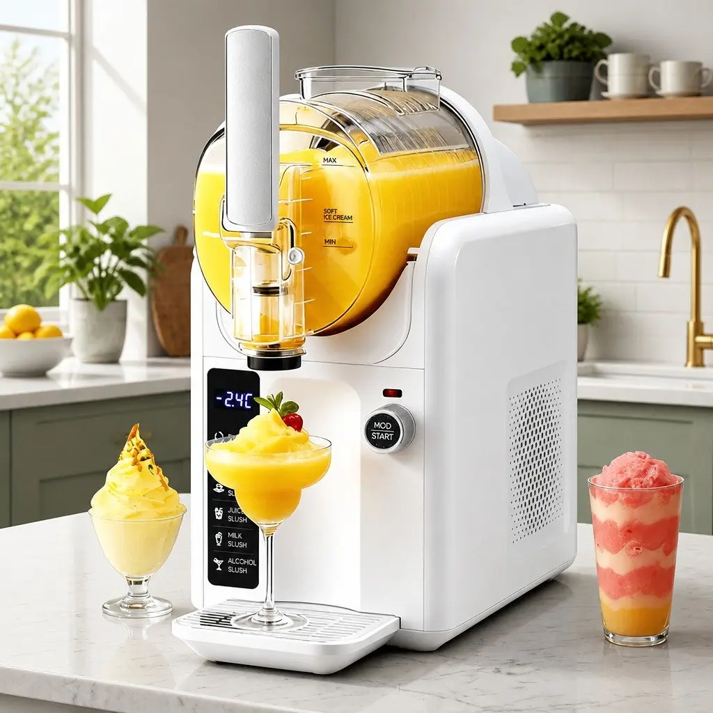 Slushie Machine 2L White Ice Cream Maker Soft Serve Frozen Dessert Maker