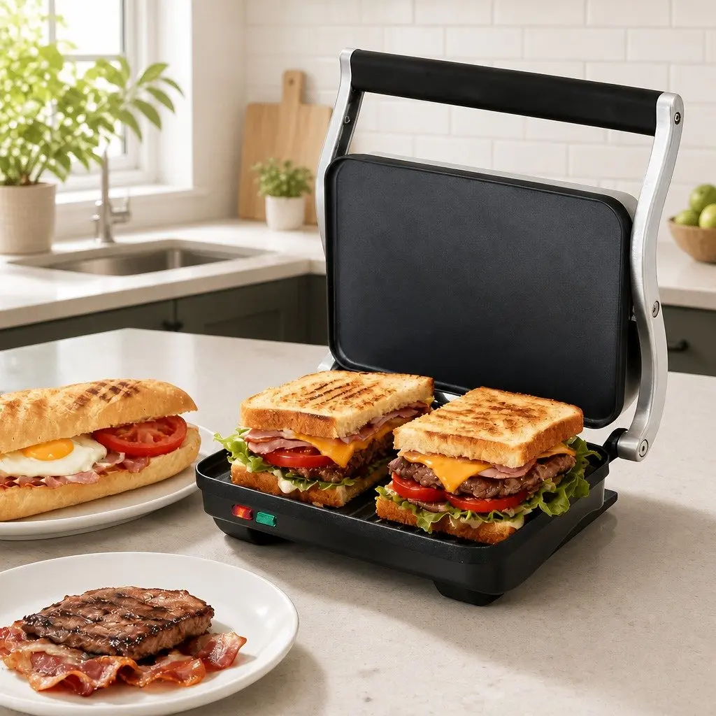 3-in-1 Sandwich Maker and Grill Appliance