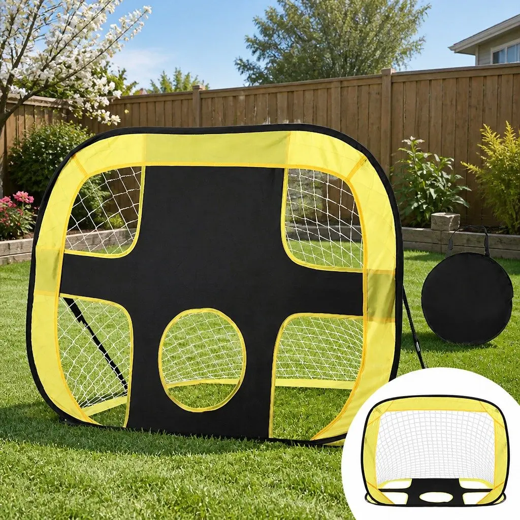 Soccer Goal Net Training Target Portable Polyester Green 107cm x 78cm x 78cm