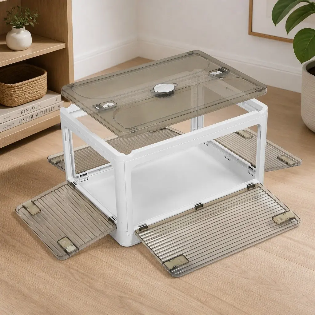 Stackable Storage Box Plastic Container 40.5cm x 29cm x 24cm White