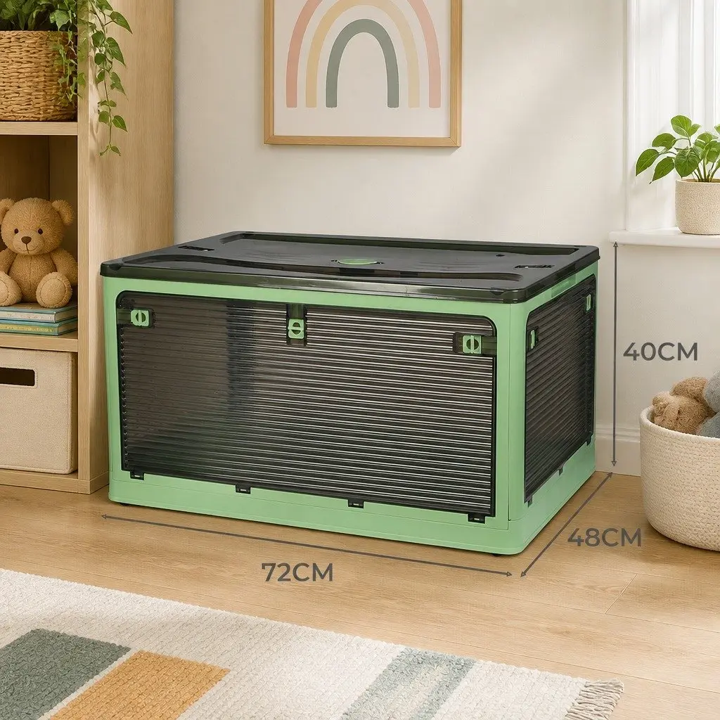 Stackable Storage Box Plastic Green Large Capacity Home Organizer