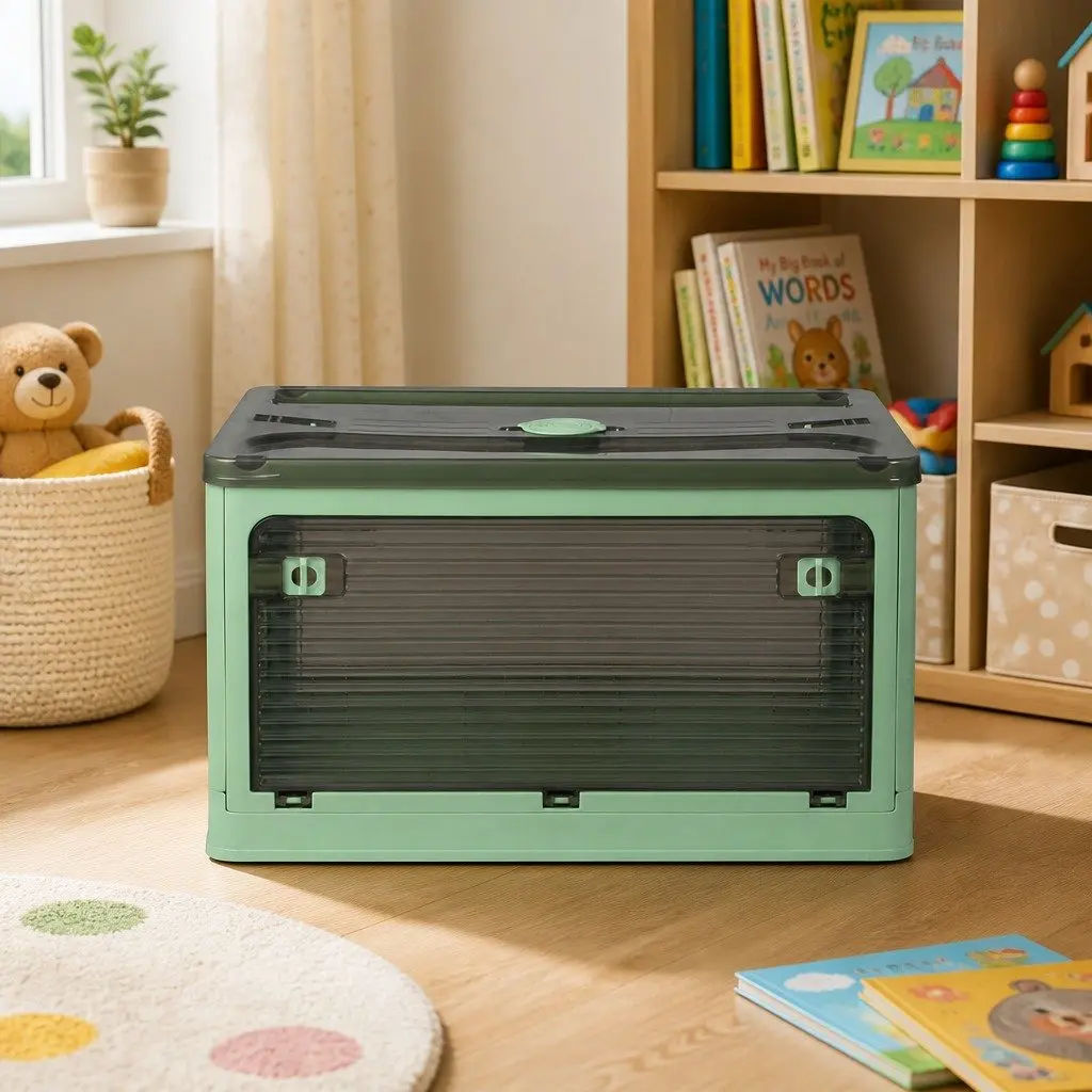 Stackable Storage Box Container PP Plastic 55L Green