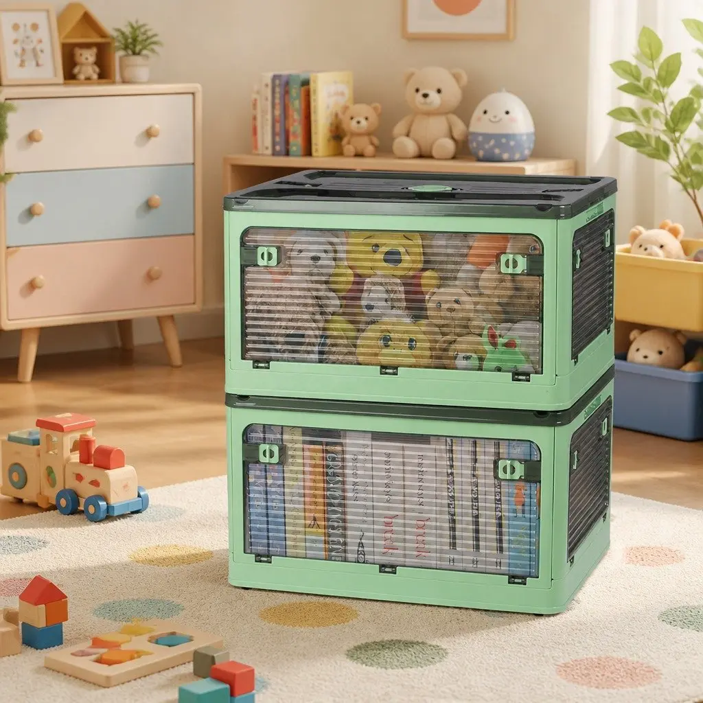 Stackable Storage Box Container PP Plastic 55L Green