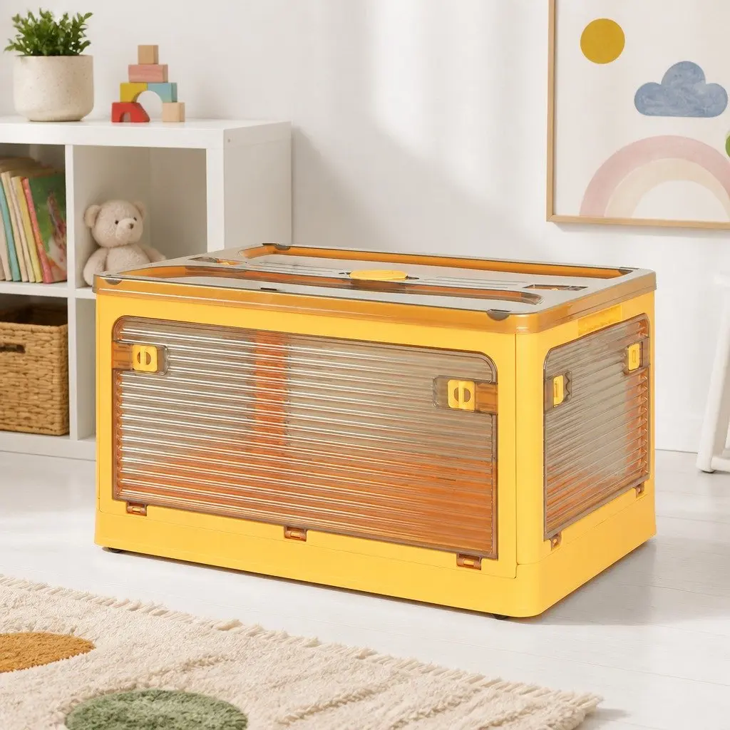 Stackable Storage Organiser Box Container Plastic Large Medium White Orange Green