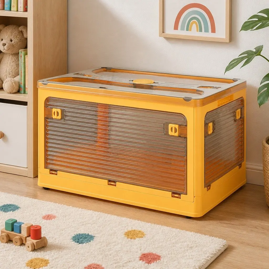 Stackable Storage Container Plastic Small Orange