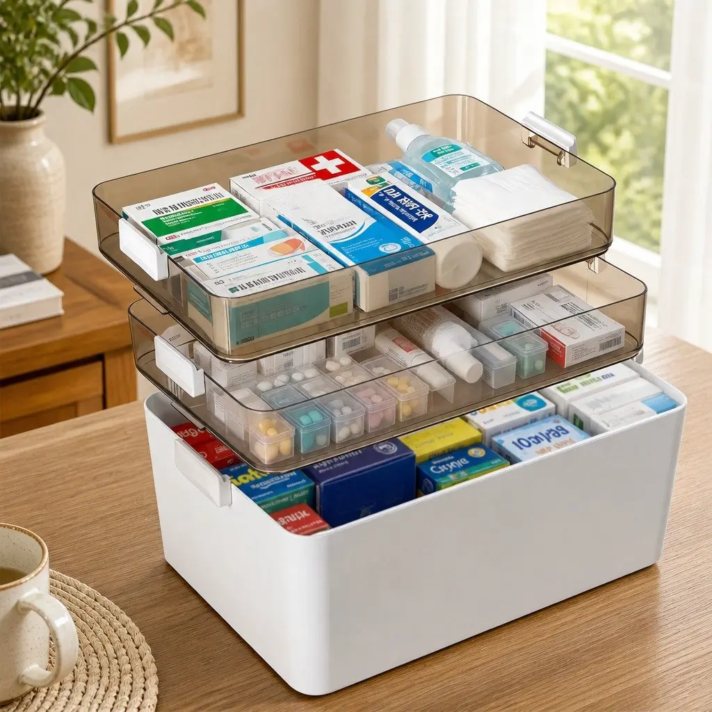 Detachable Three-Layer Medical Storage Box for Organizing