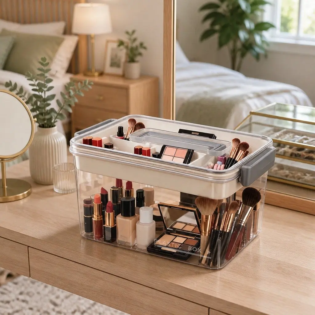 Transparent Dual-Layer Medical Storage Organizer Box