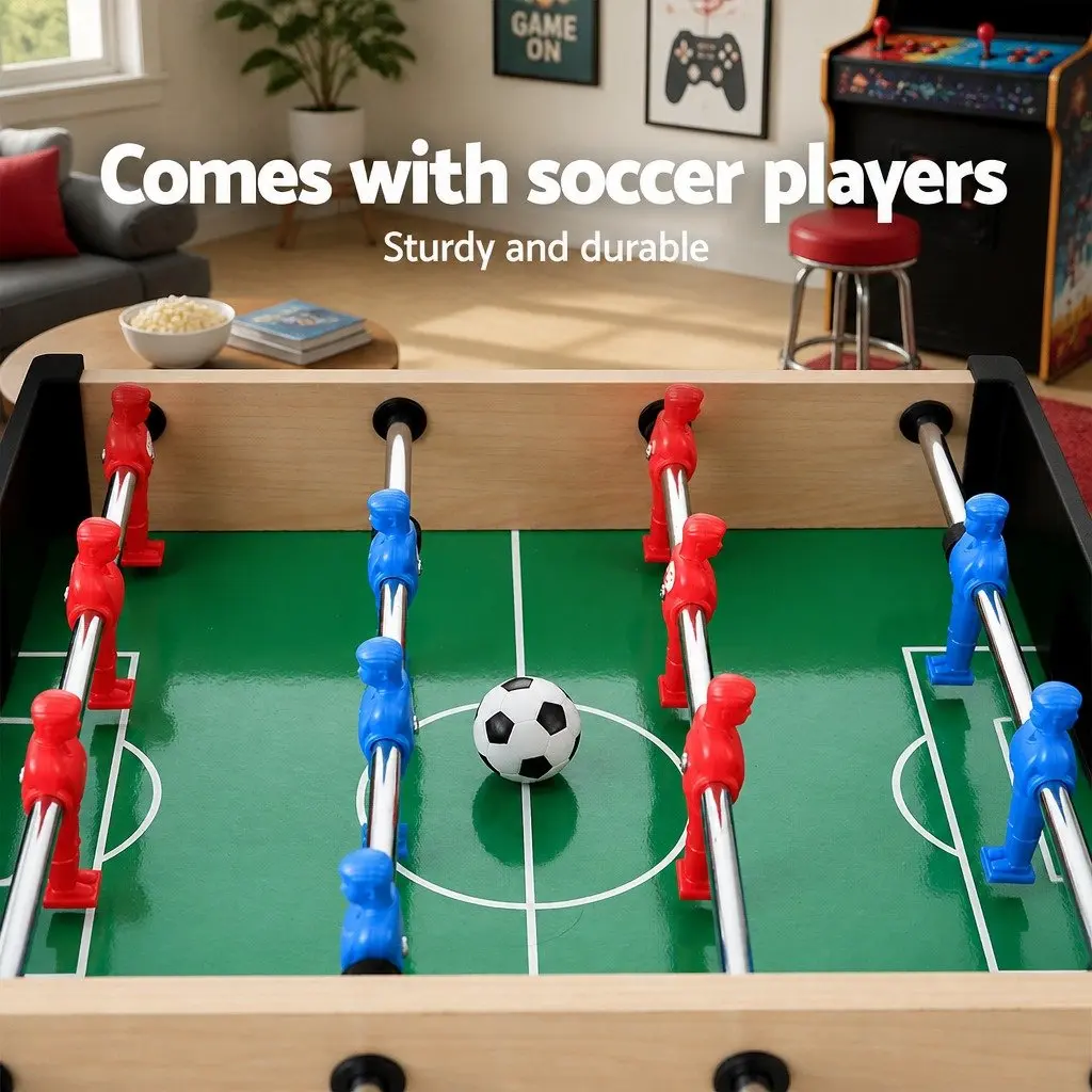 Mini Foosball Table MDF Portable Compact Tabletop Game for Family Parties Kids Entertainment
